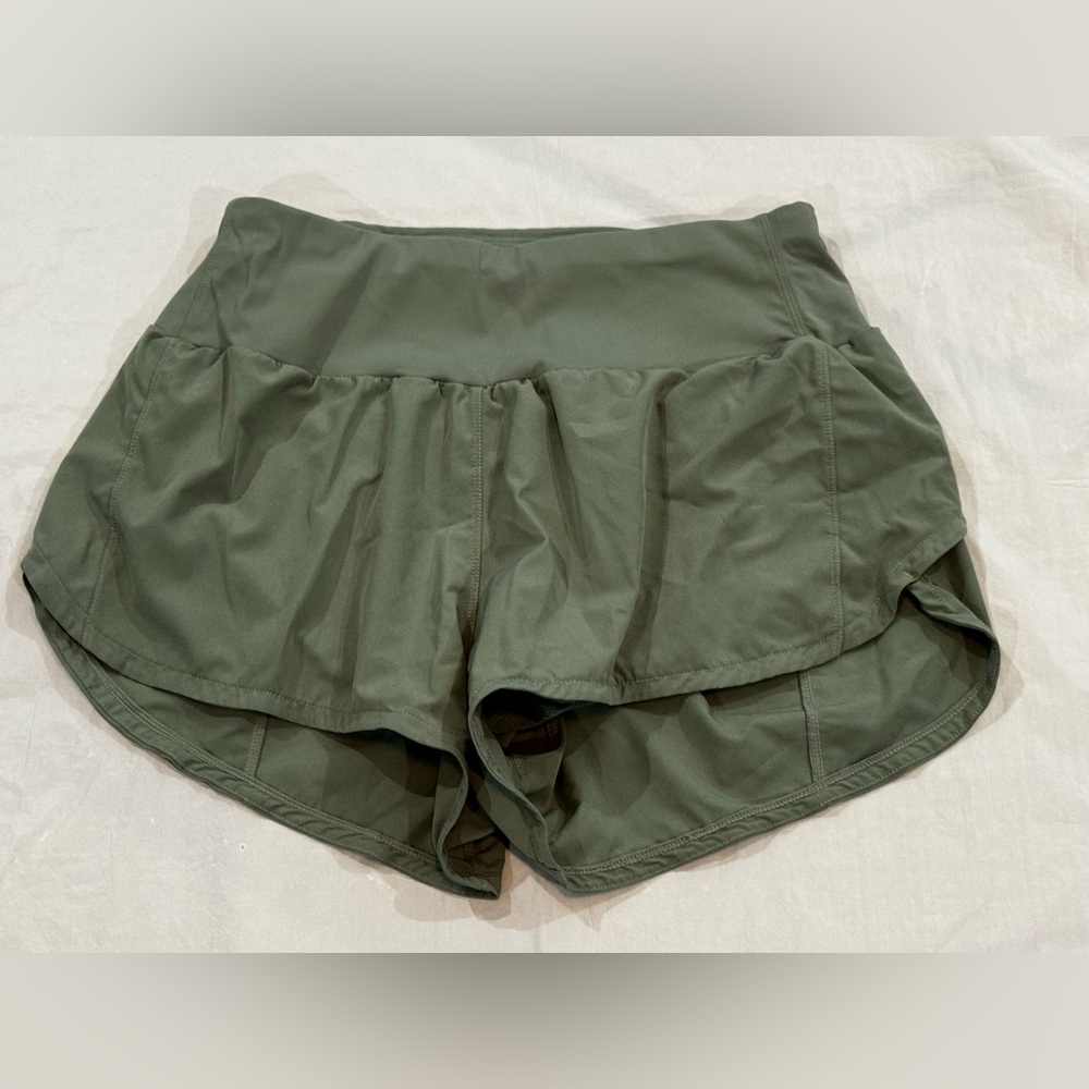 Women’s Athletic Shorts in Olive Green Large Activewear